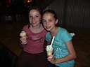 Bailey and Avery enjoying some ice cream.